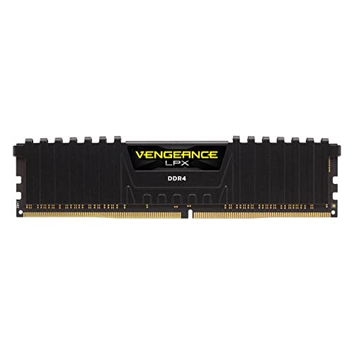 Corsair CMK16GX4M1A2666C16 Vengeance LPX 16 GB (1 x 16 GB) DDR4 2666 MHz C16 XMP 2.0 High Performance Desktop Memory, Black