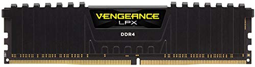 Corsair CMK16GX4M1A2400C16 Vengeance LPX 16 GB (1 x 16 GB) DDR4 2400 MHz C16 XMP 2.0 High Performance Desktop Memory Kit, Black