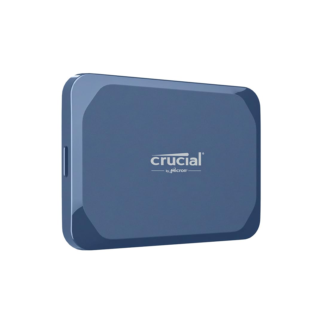 Crucial X10 6TB External Portable SSD Drive - Up to 2100MB/s, USB-C 3.2 Gen2, IP65 Water and Dust Resistant, External Solid State Drive, Matte Blue - CT6000X10SSD9-02