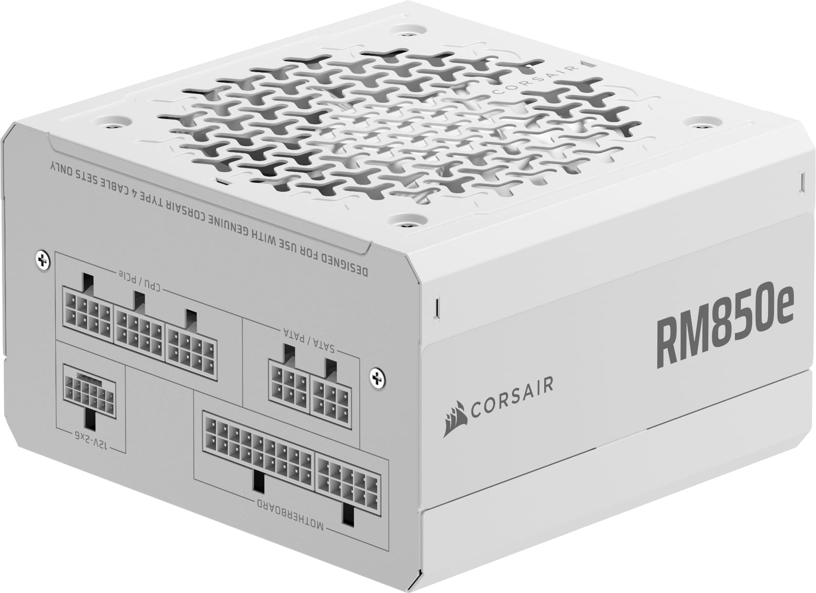 CORSAIR RM850e (2025) Fully Modular Low-Noise ATX Power Supply with 12V-2x6 Cable – ATX 3.1 & PCIe 5.1 Compliant, Cybenetics Gold Efficiency, 105°C-Rated Capacitors, Modern Standby Mode – White