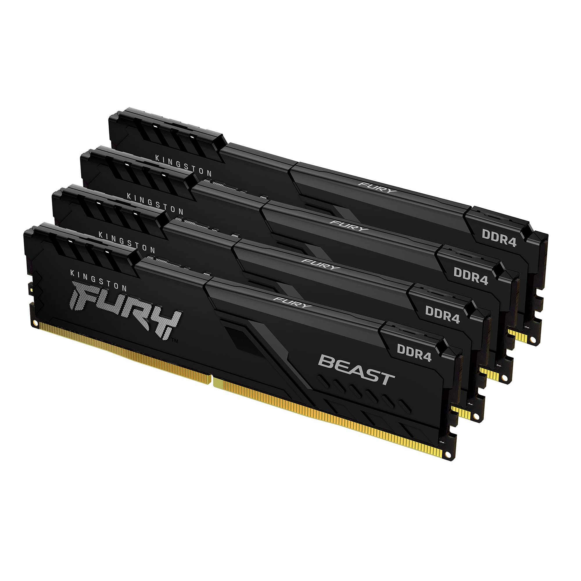 Kingston FURY Beast 32GB (4x8GB) 3200MHz DDR4 CL16 Desktop Memory Kit of 4 KF432C16BBK4/32