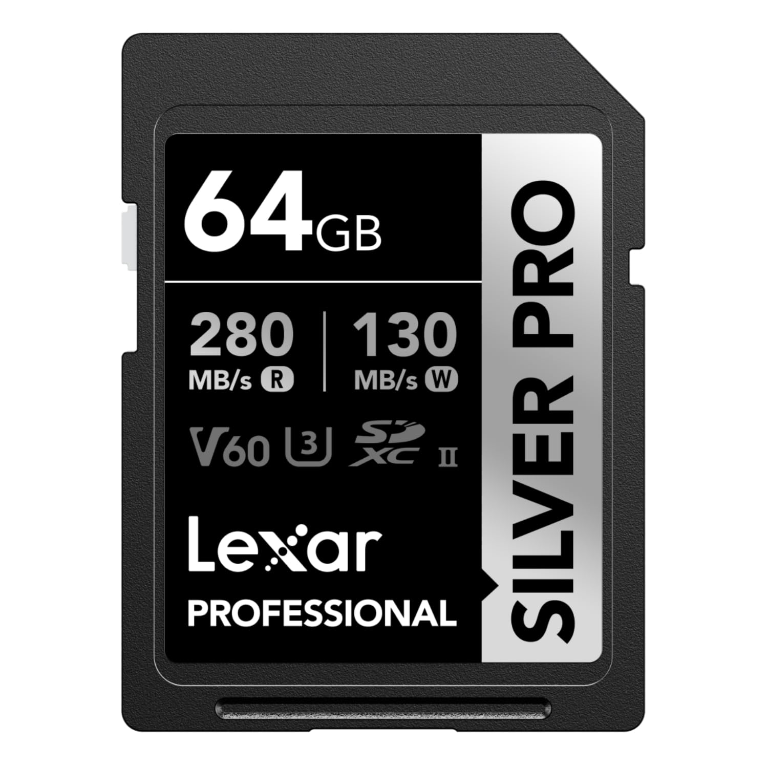 Lexar Silver Pro SD Card 64GB, UHS-II Memory Card, V60, U3, C10, SDXC Card, Up To 280MB/s Read, for Professional Photographer, Videographer, Enthusiast (LSDSIPR064G-BNNAA), Black Lexar Silver Pro SD Card 64GB, UHS-II Memory Card, V60, U3, C10, SDXC Card, Up To 280MB/s Read, for Professional Photographer, Videographer, Enthusiast (LSDSIPR064G-BNNAA), Black