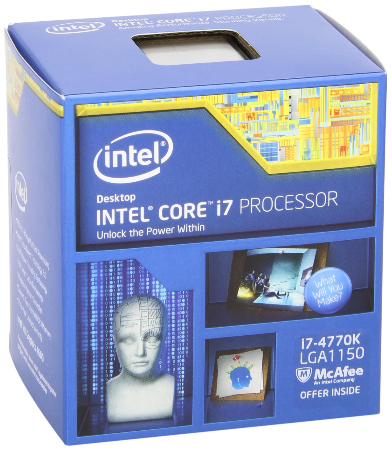 Intel Core i7 4770K Quad Core Retail CPU (Socket 1150, 3.50GHz, 8MB, Haswell, 84W, Intel Graphics, BX80646I74770K, 4th Generation Intel Core, Turbo Boost Technology 2.0)